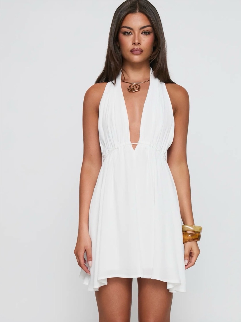 Princess Polly Saddler Mini Dress White